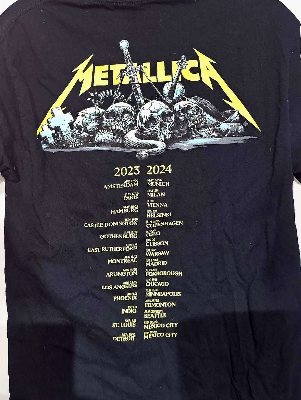 Metallica Official Concert T Shirt WHERE EVER I MAY ROAM POWER TRIP M72 2023-24 - Picture 4 of 4